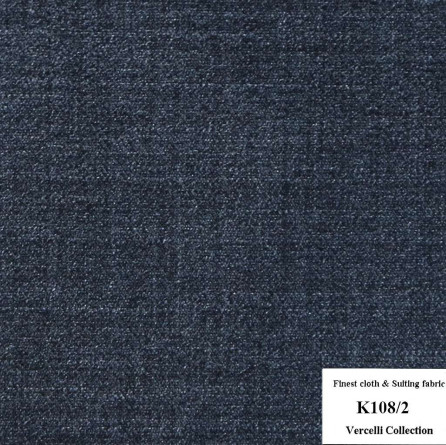K108/2 Vercelli CXM - Vải Suit 95% Wool - Xanh Dương Trơn
